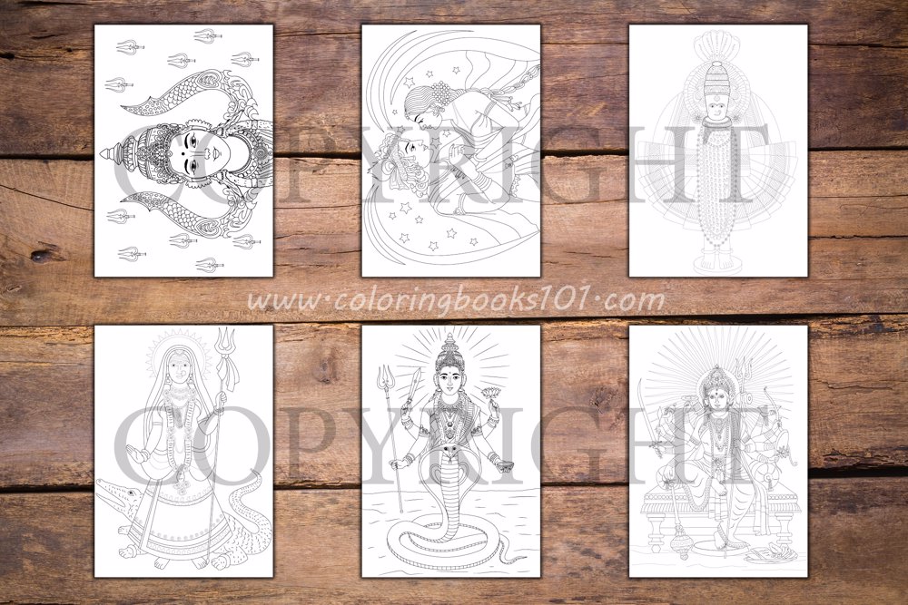 Hindu Goddess Coloring Book for Adults