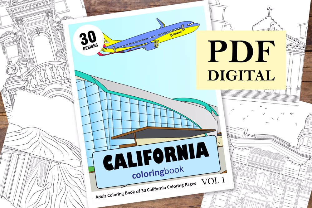  California Coloring Book for Adults