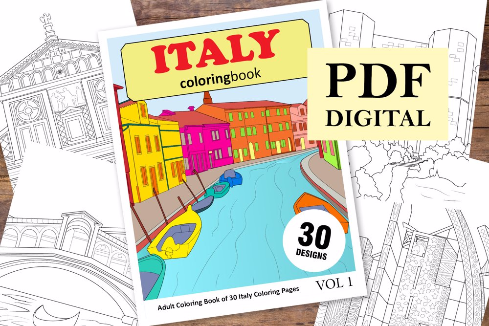 Italy Coloring Book for Adults