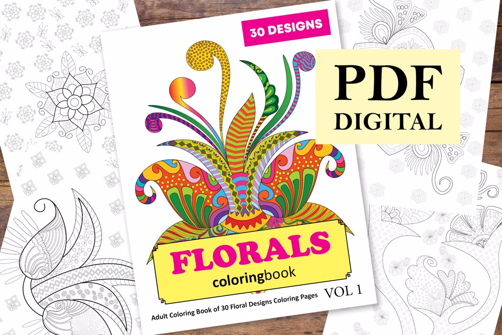 Florals Coloring Book for Adults