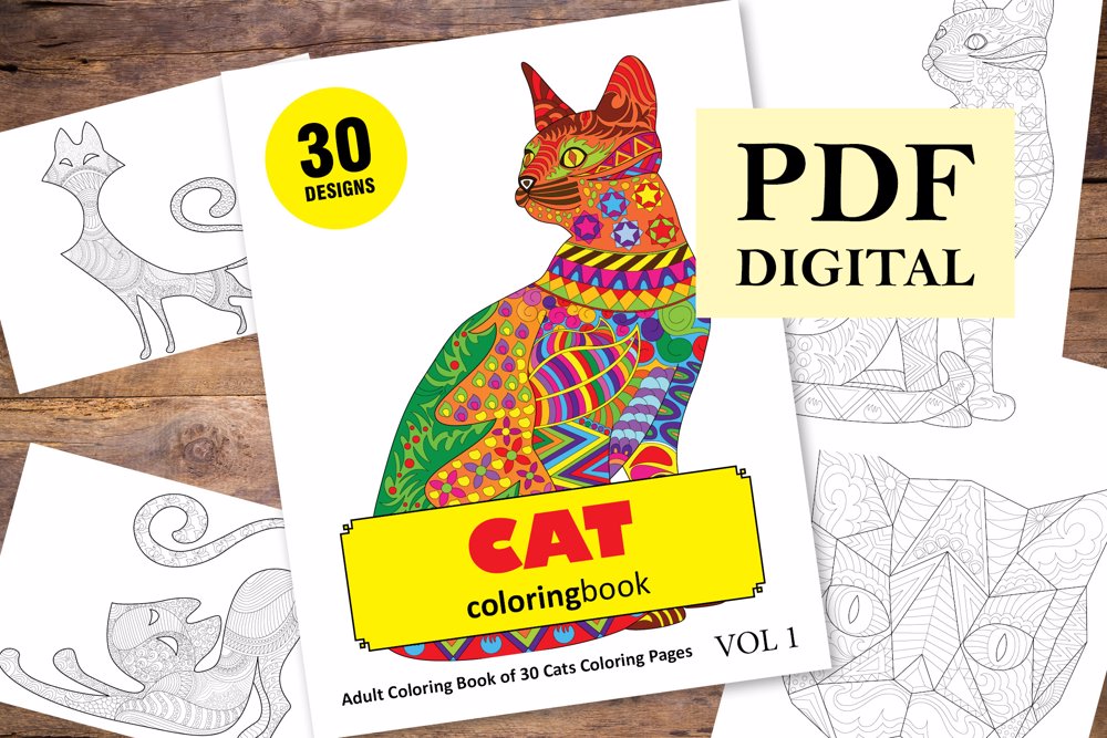 Cats Coloring Book for Adults
