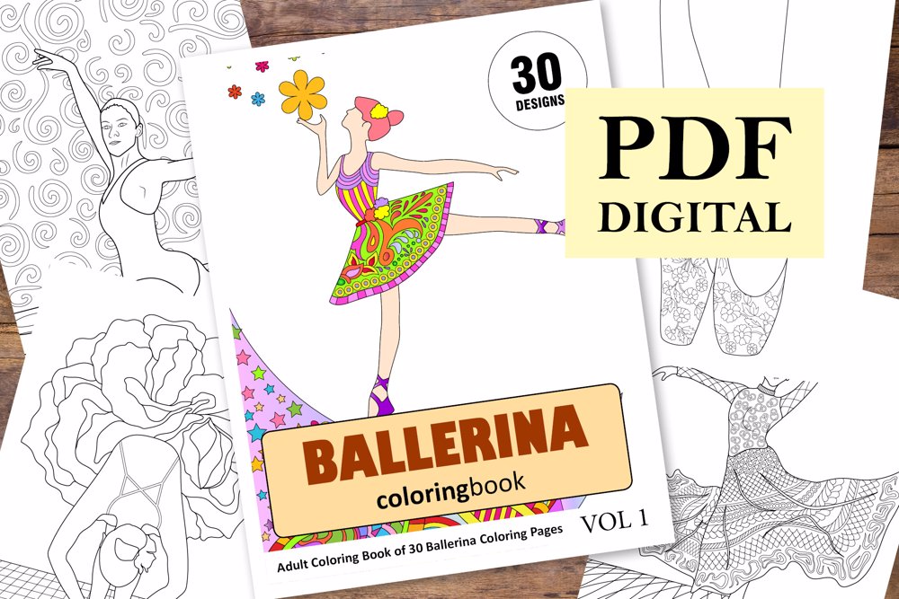 Ballerina Coloring Book for Adults