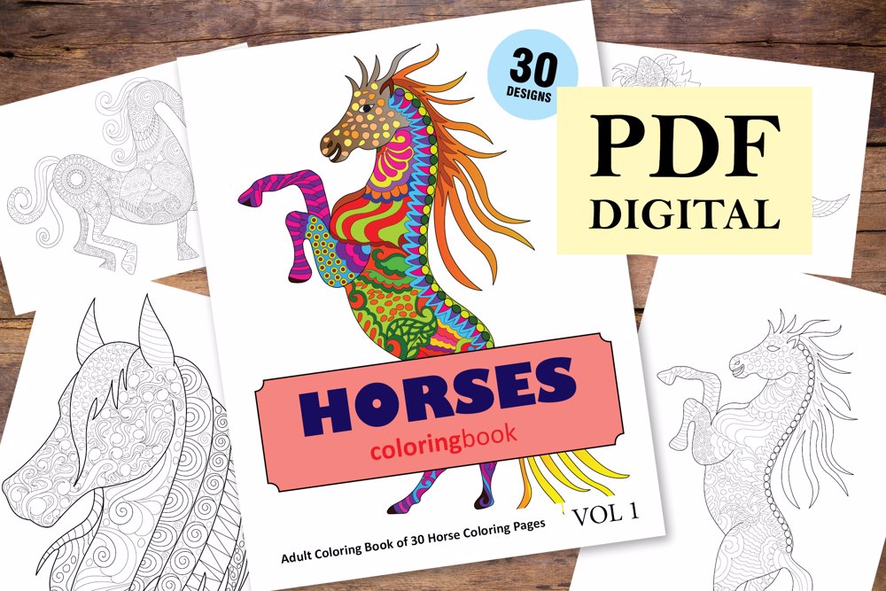 Horses Coloring Book for Adults